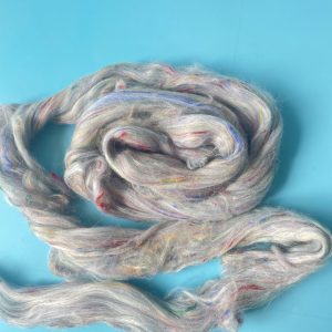 Acrylic tow with viscose neps