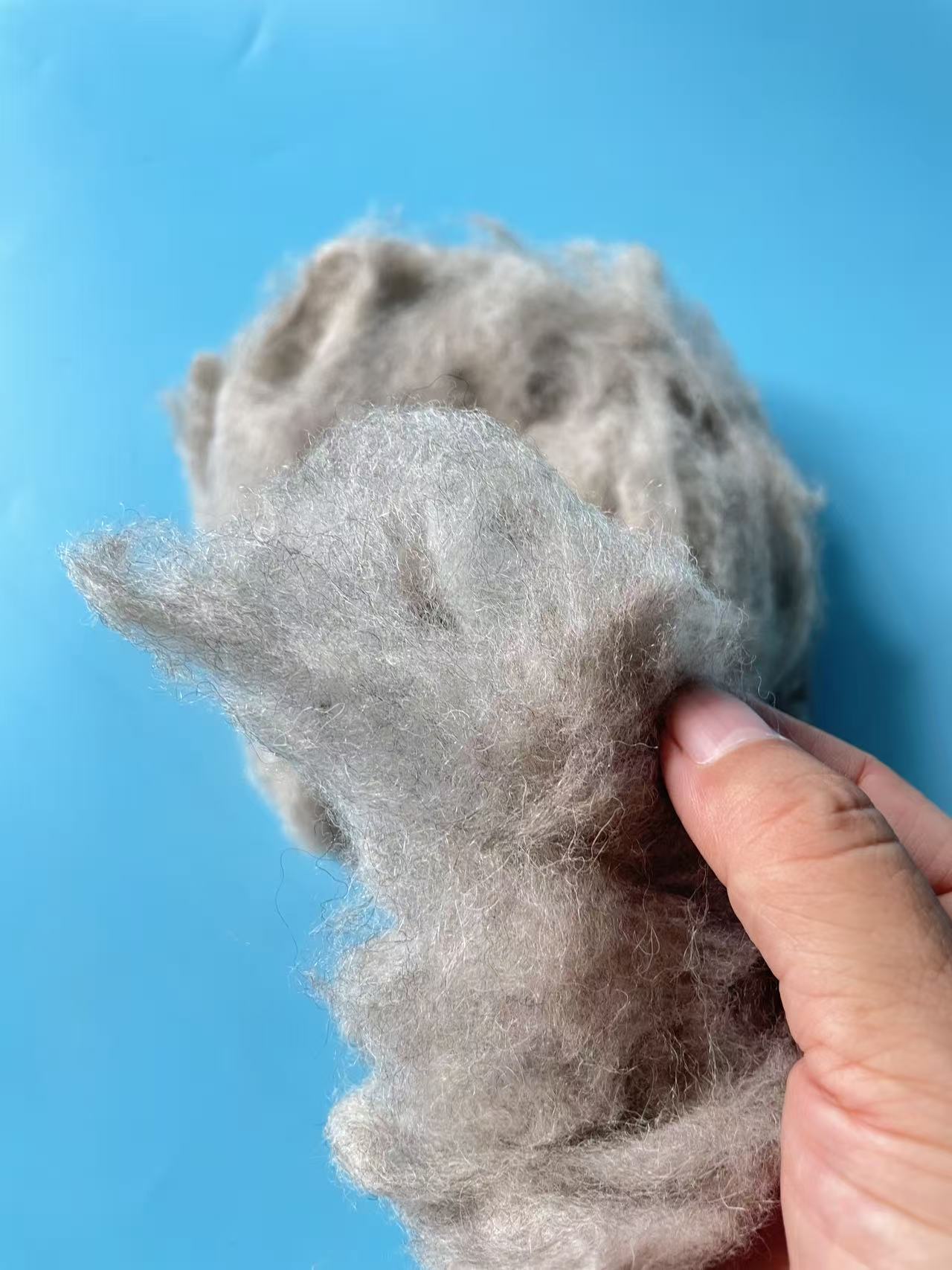 Combed Sheep Wool in Natural Gray Color – Premium Filling Material for Quilts - Image 3